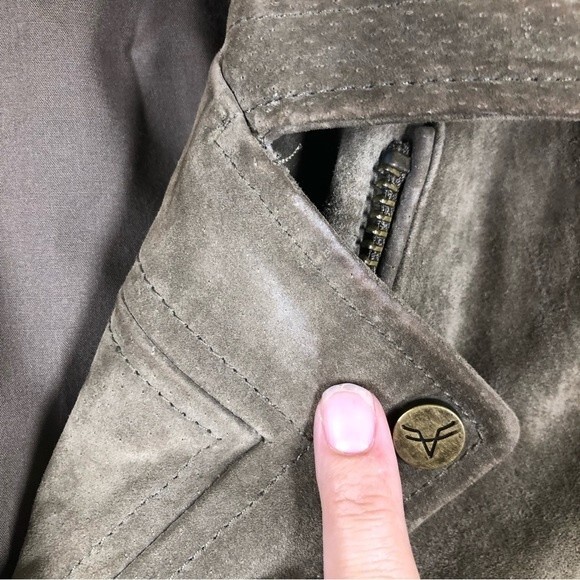 Vigoss Genuine Brown Suede Leather Moto Jacket Small - Picture 13 of 13